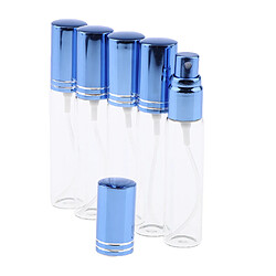 5 flacons de flacon vaporisateur de parfum en verre rechargeable vide de 10 ml, bleu pas cher