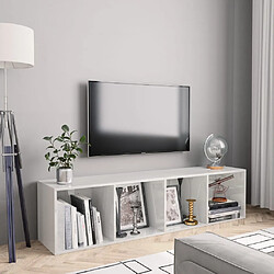 vidaXL Bibliothèque/Meuble TV Blanc brillant 143x30x36 cm