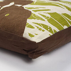 Thedecofactory BAMBOU - Coussin 100% coton motifs bambous vert 40x40x6