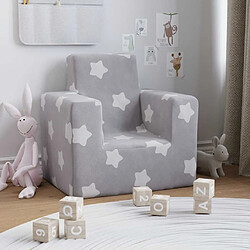 vidaXL Canapé pour enfants Gris clair avec étoiles Peluche douce