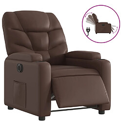 vidaXL Fauteuil inclinable électrique Marron Similicuir