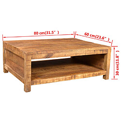 vidaXL Table basse Bois massif de manguier pas cher