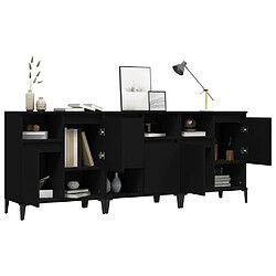 Avis vidaXL Buffets 3 pcs noir 60x35x70 cm bois d'ingénierie