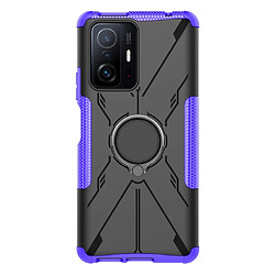 Coque en TPU anti-rayures, anti-chutte avec béquille annulaire réglable pour votre Xiaomi 11T Pro 5G/11T 5G - violet