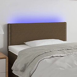 Maison Chic Tête de lit scandinave à LED,meuble de chambre Marron Foncé 80x5x78/88 cm Tissu -MN24341