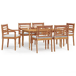 Salle à dîner de jardin 7 pcs,Table et chaise à manger Bois de teck solide -MN48922