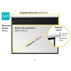 Écran de projection ivolum manuel 200 x 113 cm