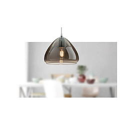 Luminaire Center Suspension Willis Chrome avec verre fumé 1 ampoule 19cm