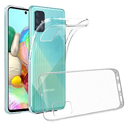 Avizar Coque Samsung Galaxy A71 Silicone Flexible Angles Renforcés Fin Transparent