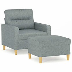 Maison Chic Fauteuil et repose-pieds,Fauteuil luxe pour relax Gris clair 60 cm Tissu -MN63979