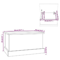 vidaXL Boîte de rangement chêne marron 50x30x28 cm bois d'ingénierie pas cher