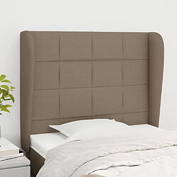 Maison Chic Tête de lit moderne avec oreilles pour chambre - Décoration de lit Taupe 93x23x118/128 cm Tissu -MN26821