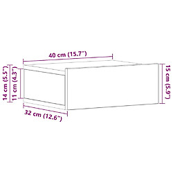 vidaXL Table de chevet flottante vieux bois bois d'ingénierie pas cher