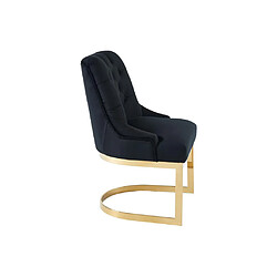 Lot de 2 chaises en velours et acier inoxydable doré - Noir - PORILASO de Pascal MORABITO pas cher