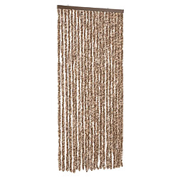 vidaXL Rideau anti-mouches beige et marron foncé 90x200 cm chenille