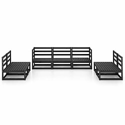 Avis Maison Chic Salon de jardin 7 pcs - Table et chaises d'extérieur - Mobilier/Meubles de jardin Moderne noir bois de pin massif -MN60233