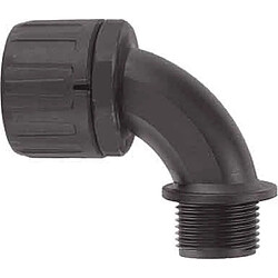 Raccord de gaine coudé 90° avec pas externe M32 Ø nominal 34 mm HellermannTyton HG34-90-M32 166-22206