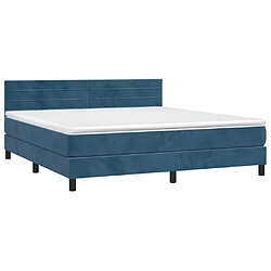 Avis Maison Chic Lit Adulte - Lit simple Lit à sommier tapissier et matelas moelleux - Meuble de Chambre - Bleu foncé 160x200cm Velours -MN14976