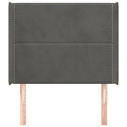 Avis Maison Chic Tête de lit scandinave avec oreilles,meuble de chambre Gris foncé 93x16x118/128 cm Velours -MN83172