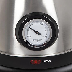 Acheter Livoo Bouilloire rétro INOX GRISE 1800W avec thermomètre Sans fil Range cordon Arrêt automatique 1.8 Litres