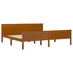 Avis Maison Chic Lit adulte - Lit simple Cadre de lit,Structure du lit Contemporain Marron miel Bois de pin massif 200x200 cm -MN67203