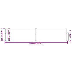 vidaXL Auvent latéral rétractable Crème 220x1000 cm pas cher