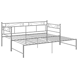 Acheter vidaXL Cadre de canapé-lit extensible sans matelas gris métal 90x200cm