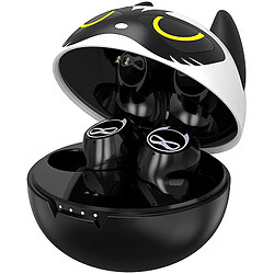 Chrono Écouteurs sans fil Chronus Cool Bat Design TWS Écouteurs sans fil pour enfants Adulte Bluetooth 5.0 Étanche Sport TWS Casque stéréo avec micro intégré pour iPhone/Android(noir)