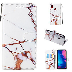 Wewoo Coque Fashion Etui de protection en cuir pour Redmi Note 7 marbre blanc