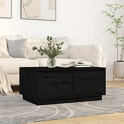 vidaXL Table basse Noir 80x50x35 cm Bois massif de pin