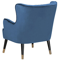 Acheter Beliani Fauteuil VARBERG Velours Bleu foncé