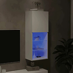 Maison Chic Meuble TV avec lumières LED, Banc TV pour salon, Meuble de rangement blanc 40,5x30x102 cm -GKD68513 pas cher