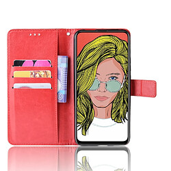 Wewoo Housse Coque Étui en cuir à rabat horizontal rétro Crazy Horse Texture pour Huawei P Smart Z / Y9 Prime 2019avec support et fentes cartes et cadre photo rouge pas cher