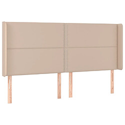 Avis Maison Chic Tête de lit moderne à LED lumineuse pour chambre - Décoration de lit Cappuccino 183x16x118/128 cm Similicuir -MN17796