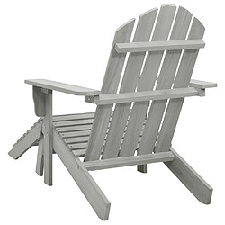 Avis vidaXL Chaise de jardin avec pouf Bois Gris