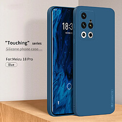 Coque en silicone PINWUYO anti-scratch, flocage de fibres, anti-choc, découpes précises, bleu pour votre Meizu 18 Pro/18S Pro