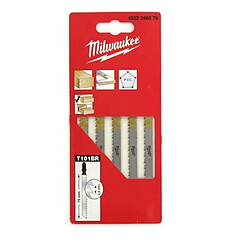 Pack de 5 lames scie sauteuse MILWAUKEE mélaminé 75 mm denture de 2,5 mm 4932346079