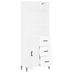 Avis vidaXL Buffet haut Blanc 69,5x34x180 cm Bois d'ingénierie