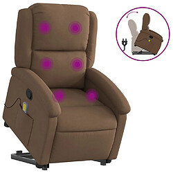 vidaXL Fauteuil de massage inclinable Marron Tissu