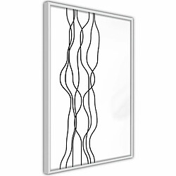 Paris Prix Affiche Murale Encadrée Wavy Lines 20 x 30 cm Blanc