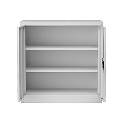 Acheter Helloshop26 Armoire de bureau casier de bureau meuble de rangement pour salon bureau chambre atelier acier laqué 90 x 40 x 90 cm gris clair 03_0006321