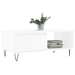 Avis Maison Chic Table basse,Table Console Table d'appoint, Table pour salon Blanc 90x50x36,5 cm Bois d'ingénierie -MN89183