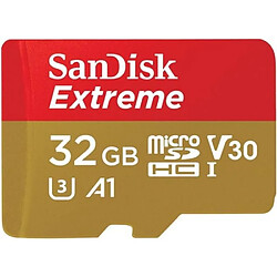 Carte mémoire flash SanDisk Extreme 32 Go A1 - Video Class V30 - UHS-I U3 microSDHC UHS-I