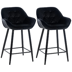 Non Lot de 2 tabourets de bar Gibson velours