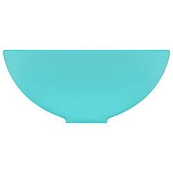 Avis vidaXL Lavabo rond de salle de bain Vert clair mat 32,5x14cm Céramique