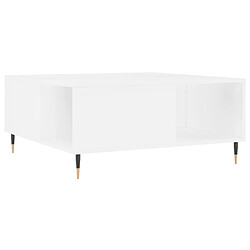 Maison Chic Table basse,Table Console Table d'appoint, Table pour salon blanc 80x80x36,5 cm bois d'ingénierie -MN26326