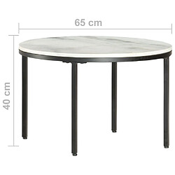 Avis vidaXL Table basse Blanc et noir Ø65 cm Marbre solide véritable