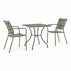 Acheter Mes Table de jardin 70x71 cm en métal vert foncé - BELIKA