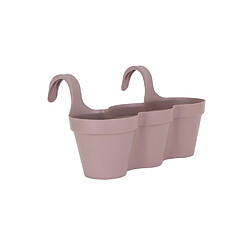 Artevasi Triple pot de fleurs de balcon Capri 30,5 x 54 x 28 cm - 11 L - Gris taupe