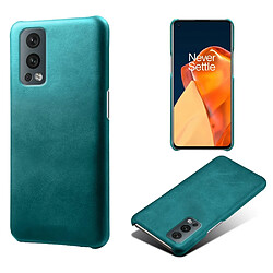 Coque en TPU + PU couleur unie simple vert pour votre OnePlus Nord 2 5G